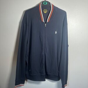 Polo Ralph‎ Lauren Men's Navy Full Zip Track Jacket Bomber Style XL